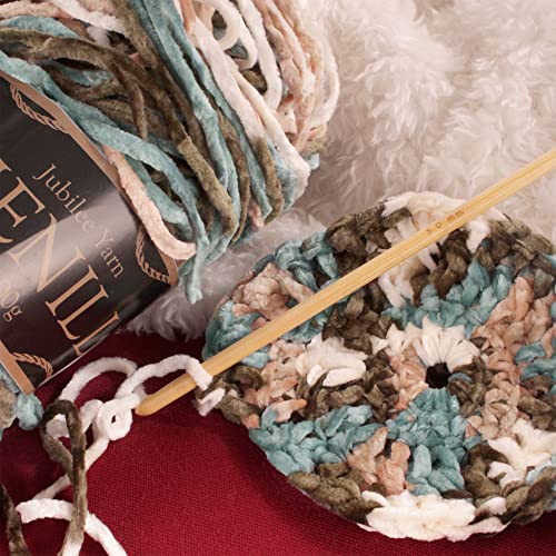 JubileeYarn Chenille Yarn - 100g/Skein Worsted Polyester - Camelot - 1 Skein - color: 209 Camelot, size: 1 Skein