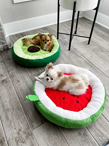 TONBO Soft Plush Small Cute and Cozy Avocado Dog Cat Bed, Washer and Dryer Friendly (Avocado) - color: Avocado
