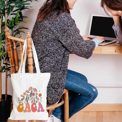 Grandma Gifts Tote Bag Birthday Mothers Day Retirement Gifts for Women Mama Nana Mimi Shoulder Bag Reusable Grocery Bags - color: Gaga