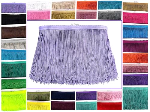 10 Yards of 4" Long Chainette Fringe Thread Yarn Tassel Trim Braid Fringe for Crafts Sewing and Decor-Light Purple - color: Light Purple, size: Value 10 Yards
