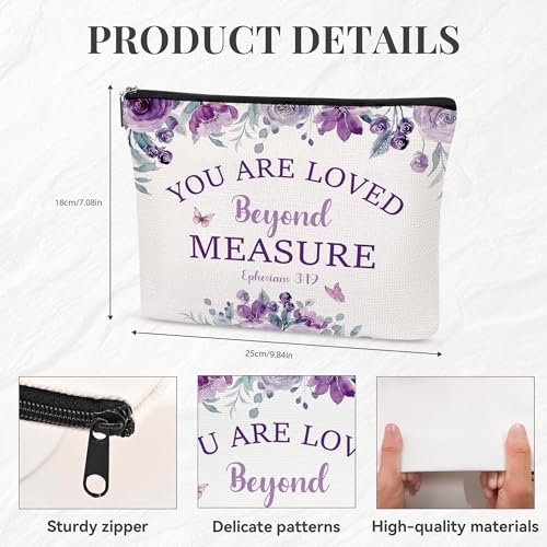 Purple Makeup Bag - Christian Bible Gifts, Travel Cosmetic Bag, Church Bag - style: Christian Bible