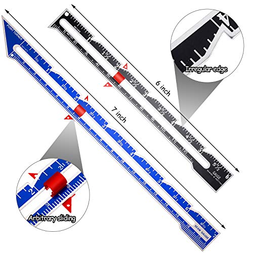 3 Pieces Seam Measure Gauge Sewing Ruler Sewing Gauge Tool Metal Fabric Quilting for DIY Fabric Crafts Knitting Hemming Measuring Supplies, 3 Styles