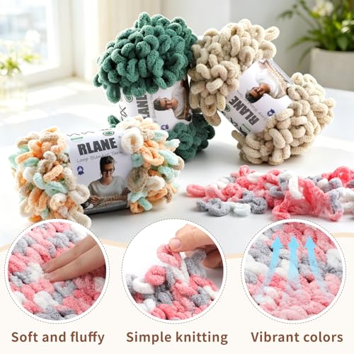 Loop Yarn for Finger Knitting Soft - Chunky Yarn for Hand Knitting - 2 Pack of 180 G/6.4 Oz - #7 Jumbo - 18 Yards - Chenille Blanket Yarn for Crocheting Blankets Amigurumi (2, Brown) - color: Brown