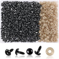 UPINS 600pcs 8mm Black Safety Eyes with Washers for Amigurumi Crochet Dolls | 8mm Plastic Craft Eyes with Washers, Amigurumi Doll, Stuffed Animal, DIY Crafts Making Supplies - size: 8MM