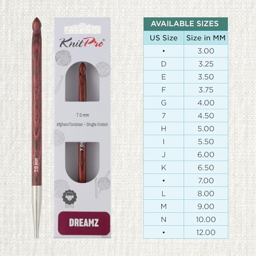 KnitPro Dreamz Afghan/Tunisian Crochet Hook | 7mm - size: 7.00 mm