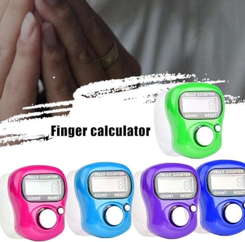 Jinshining Electronic Finger Counter Display Counter LED Digital Row Counter, Handheld Number Click Counter, Electronic Finger Counter Hand Tally Counter with Ring for Counter Counters Accessories - color: bule