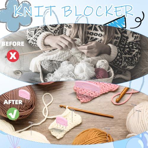 Knit Blocking Combs Pins, 20 Pcs Knit Blocking Combs | Blocking Pins, 100 Pcs T-Pins Knitter Crochet, Tape Measure Ruler, Sewing Lace or Needlework Projects