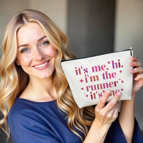 Runners Makeup Bag, Running Gifts for Women | “It's Me, Hi, I'm the Runner” Cosmetic Bag for Joggers Track Athletes Marathon Lovers, Sports Stuff and Accessories - color: multicolor04