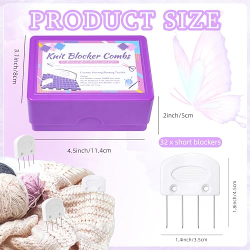 32 Pcs Kniting Blocking Combs, Knit Blockers Combs for Blocking | Knitting Blocking Pins, Knit Blocking Combs for Blocking Knitting, Crochet Sewing Lace or Needlework Projects Tools Device