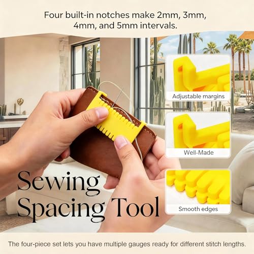 5Pcs Sewing Ruler,4 Clip and 1 Soft Measuring Tape, Sewing Clips for Quilting, Edge Stitching, Hand Sewing, Clip On Sewing Ruler for Accurate Fabric Measurement and Crafting