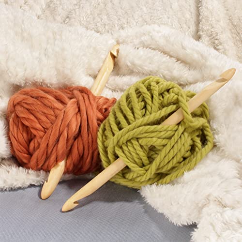 JubileeYarn Jumbo Double Ended Bamboo Tunisian Crochet Hook - US S (20mm) - size: US S (20mm)