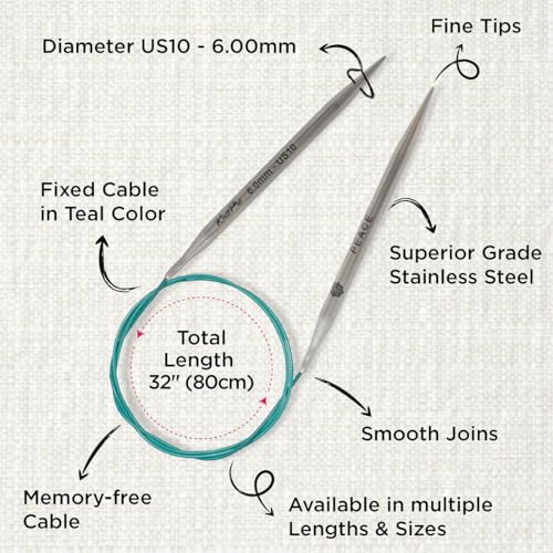 KnitPro The Mindful Collection Fixed Circular Needles 32" (80cm) | US Size 10 (6mm) - size: US 10 (6mm)