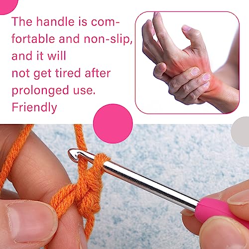 QMNNMA 3.75 mm Crochet Hook, Ergonomic Crochet Hooks for Arthritic Hands | Crochet Needles for Yarn, Extra Long Knitting Needles for Beginners and Crocheting Yarn, Good for Making Blankets - size: 3.75 mm