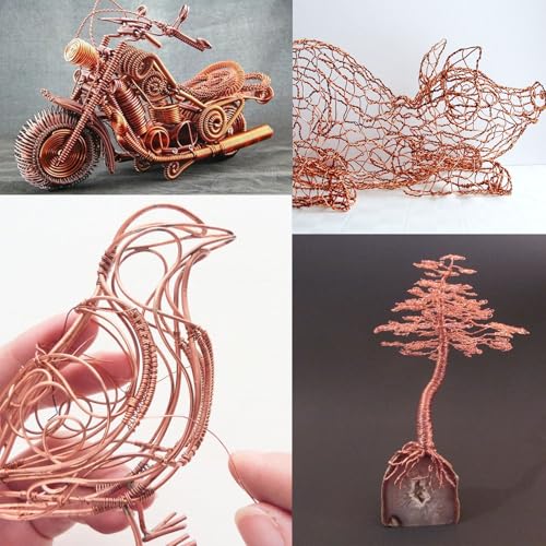 14 Gauge Aluminum Wire for Craft 95FT Copper Bendable Aluminum Wire Bulk | 2mm Flexible Aluminum Armature Crafting Wire Roll for Sculpting DIY Jewelry Making - color: Copper, size: 14 Gauge