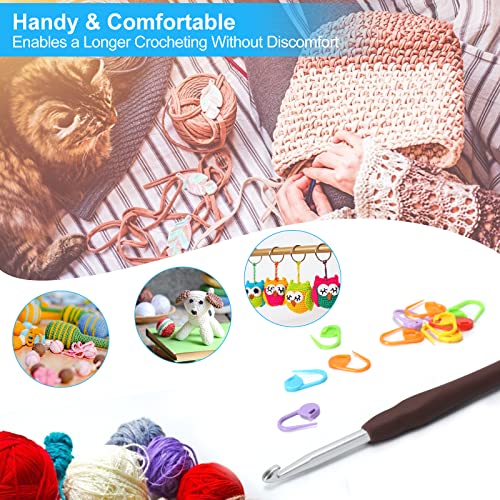 Vodiye Professional Extra Long 6mm Crochet Hooks Set, Ergonomic Handle, for Beginners and Experienced Lovers - size: 1pc - 6mm