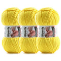 Skinny Chenille Yarn for Crocheting and Knitting - 3 Pack of 100g/317yds Ultra Soft Fluffy Plush Velvet Yarn - #2 Crochet Yarn for Amigurumi, Blankets, Plush Dolls, Baby Clothes (3, Golden Yellow) - color: Golden Yellow