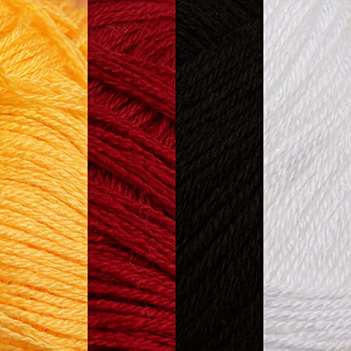 JubileeYarn Baby Soft Bamboo Cotton Yarn - 50g/Skein - Shades of Contrast - 4 Skeins - color: Shades of Contrast, size: 4 Skeins