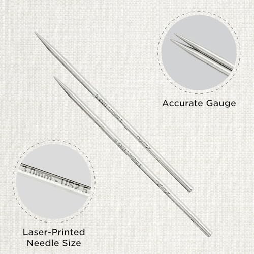 KnitPro Stelo Lace Interchangeable Tips 4" (10cm) | US Size 2.5 (3mm) - size: US Size 2.5 (3mm)