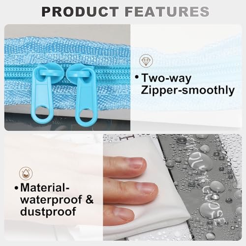 PATIKIL 9x10.6x9in Clear Storage Bags, 2PCS Plastic Storage Bags Clear Small Zippered Organizers Foldable Closet Bed Sheet Organizer Cube with Zipper for Book Clothes Yarn,S, Blue - color: Blue, size: S