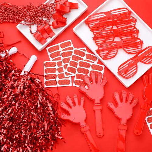 Realspring 148 Pcs Team Spirit Accessories for Sport Events - color: Red