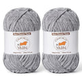 2 Pack Grayish Fluffy Velvet Yarn for Crocheting, Chunky Chenille Baby Blanket Yarn for Crochet, Soft Fuzzy Puzzle Yarn for Knitting, (100g/3.53oz Each) Bulky Thick Amigurumi Crochet Yarns - color: 2 Grayish