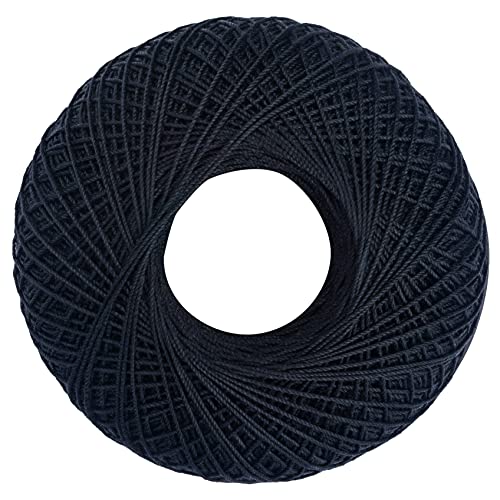 Coats Crochet Aunt Lydia's Crochet, Cotton Classic Size 10, Black - color: Black, size: 1 Pack