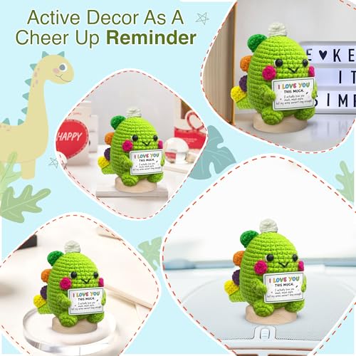 Gossby Gift for Boyfriend Girlfriend Husband Wife - I Love You This Much Dino Crochet - Anniversary, Valentines, Christmas, Birthday Couple Gift for Him Her - Romantic Idea for Women Men - color: I Love You This Much