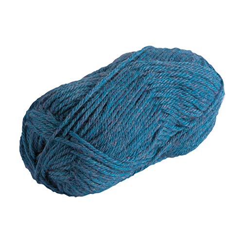 Knit Picks Wool of the Andes Blue 100% Wool Yarn Pack for Knitting | 10 skeins (500g total) of soft worsted weight crocheting yarn in Baltic Heather color, good for felting. - color: Baltic Heather