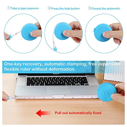 Tape Measure, Soft Retractable Measuring Tape 60-Inch/150cm Double-Scale Metric Tape Measure,for Body Measuring Sewing Tailor Cloth Knitting Home Craft Measurements (16 Colors)