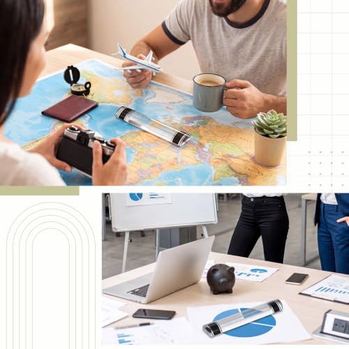 1 Pcs Magnifying Ruler with Guiding Line and Magnet,6",Gray Line - color: Gray, Black
