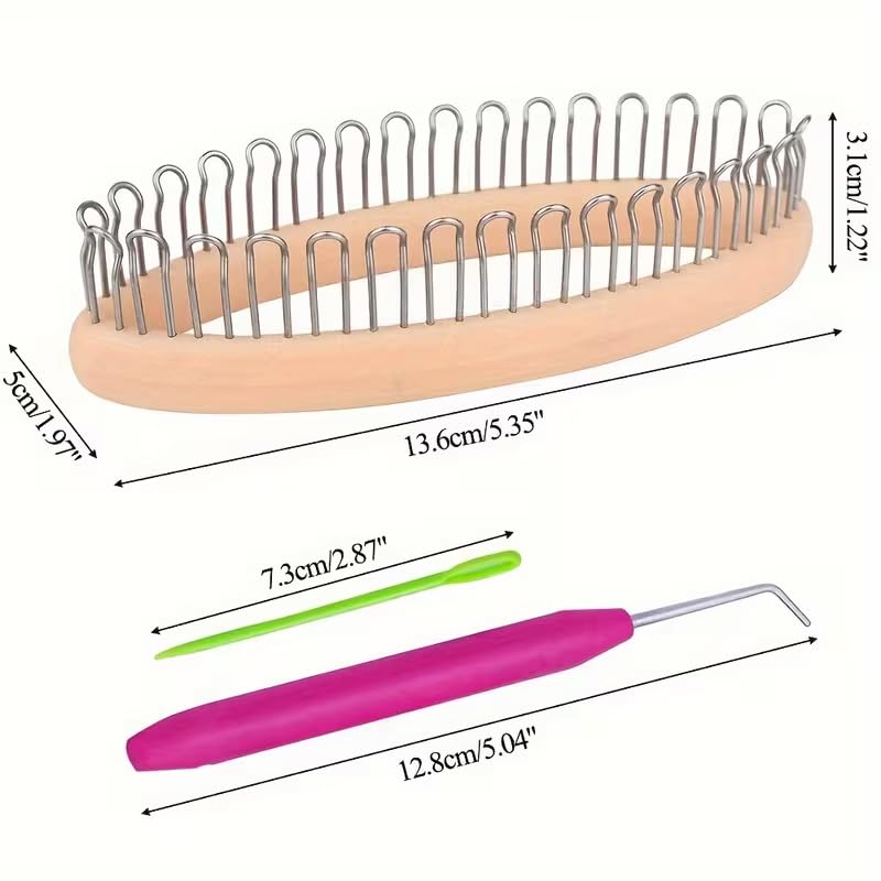 Sock Knitting Machine Kit Mini Circular Knitting Tool with Crochet Hook and Yarn Needle to Make Socks, Hats, Scarves, Crafts, A1