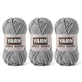 Fluffy Chenille Yarn for Crocheting - Baby Yarn for Crocheting Soft Blanket - 3 Pack of 100g/(87.4yds) Crochet Amigurumi Chunky Yarns - Super Bulky 5 Velvet Yarns (3 Gray) - color: 3 Gray