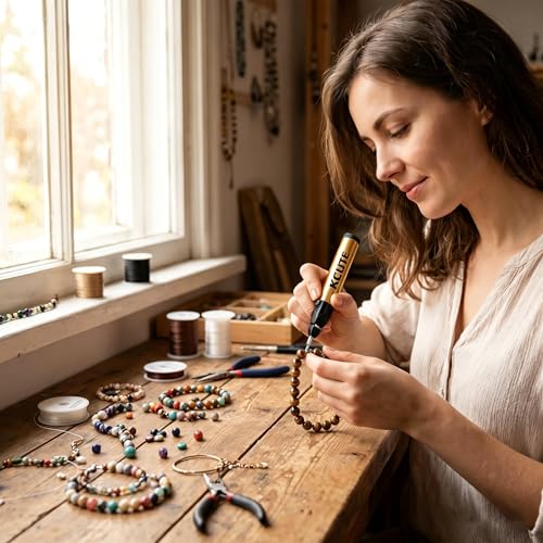 Chispee Thread Burner II with 6 Tips, Cordless Thread Zapper Tool for Bead Weaving, Jewelry Making, Bracelet Making, and Synthetic Thread End Finishing - color: Thread Burner Ii+6 Tips