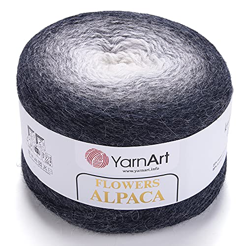 Yarn Art YarnArt Flowers Alpaca 20% Alpaca 80% Acrylic Weight 8.82oz Length 1028 Yards Multicolor Rainbow Crochet Winter Yarn Weight 2 Sport (Antique, 410) - color: 410, style: Antique