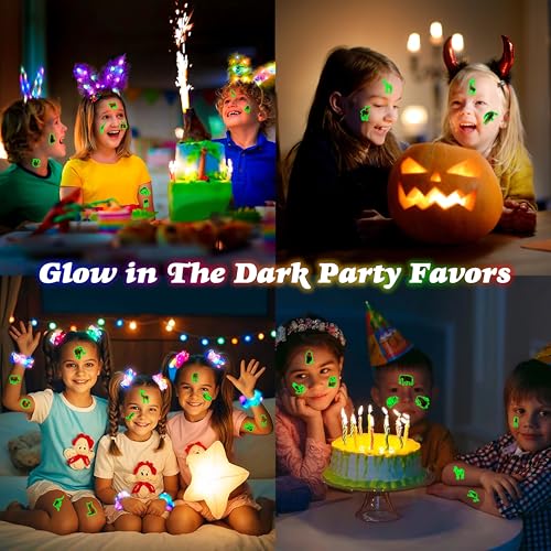 96 PCS Glow In The Dark Realistic Jungle Animal Temporary Tattoos - color: Luminous