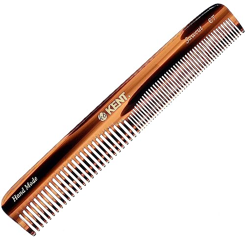 Kent 6T Fine Tooth and Wide Tooth Hair Comb, Handmade Styling Comb for Hair Care, Barber Combs, Beard Combs For Men, Styling Grooming for Men, Women and Kids - color: Tortoiseshell, size: 1 Pack