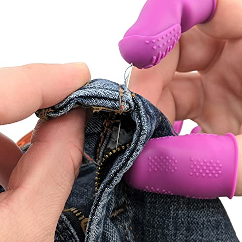 Comfy Flexible Thimbles | Xtra-Grip Thimble | Small (3) - Medium (3) - Large (3) | Includes Set of Sewing Pins (Pins Not Heat Resistant)