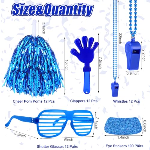 Realspring 148 Pcs Team Spirit Accessories for Sport Events - color: Blue