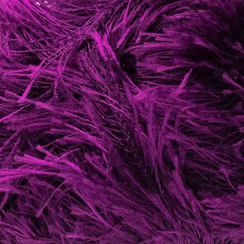 Estako Eyelash Yarn, Soft Fuzzy Faux Fur for Crochet and Knitting, Purple | 100% polyester, 3.53 oz, 153 yds, lei making, fringe trim, 4-5 mm needles, 3 mm hook, amigurumi, blankets, hats, rugs - color: 1188 - Purple, size: 1 Skein