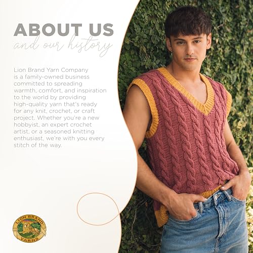 Lion Brand Yarn, Tom Daley Made with Love The Cottony One Yarn for Crocheting, Knitting, and Crafts, Red Red Wine, 1 Pack | Tom Daley Made With Love Cotton, Acrylic Yarn for Knitting, Crochet, Crafts, Worsted Fiber for Soft Blankets, Hats, Sweaters - colo