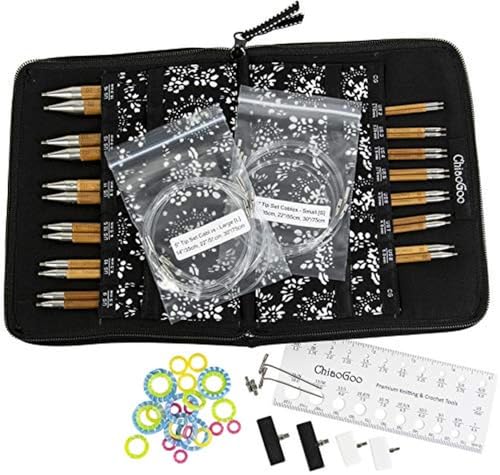 ChiaoGoo Spin Bamboo Complete Set, 5-inch (13 cm) | US 2 - 15 (2.75-10 mm) [S][L] - size: US 2-15