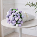 Ivydale Crochet Flower Bouquet Throw Blanket - color: Purple Tulip