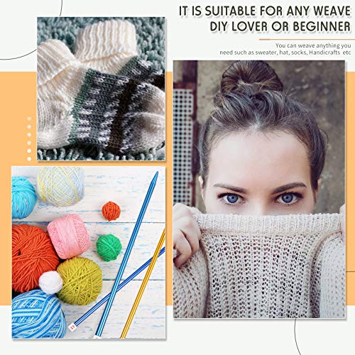6 Pieces/ 3 Pairs Aluminum Straight Knitting Needles Set, 8 mm, 9 mm and 10 mm,14 Inch Single Point Knitting Needles, Color Extra Long Sweater Straight for DIY Projects