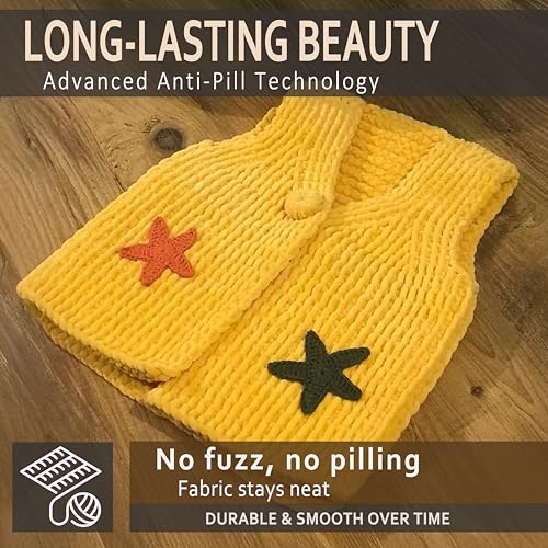 LaVita Velur Chenille Yarn – Soft Chunky Polyester Yarn for Knitting & Crochet, 10.5 oz (300g), 394 Yards, Anti-Pilling, for Blankets, Amigurumi & Baby Projects, 3 Pack - color: 8149