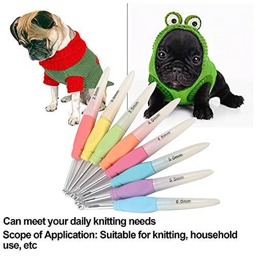 Crochet Hooks 8 Pieces Soft Nonslip Good Grip Hooded Knitting Needle Set for Weaving Home Use