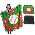Chumia 2 Pcs/1 Set Baseball Tie Blankets Craft Kit 57 x 57 Inch Baseball DIY No Sew Fleece Blanket Red and White Sports Ball No Sew Fabric Tie Knot Throw Craft Gift for Sports Theme Party Favor - style: Red and White Baseball