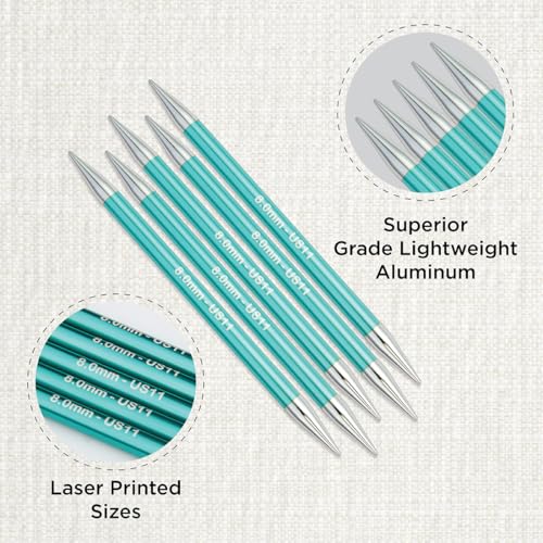 KnitPro Zing Double Pointed Needles 6" (15cm) | US Size 11 (8mm) - size: US 11 (8mm)