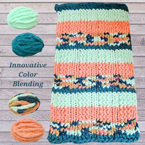 Chunky Yarn No7 Thick Yarn, 250 Grams (Mint Green, Pack of 4) - color: MINTGREEN