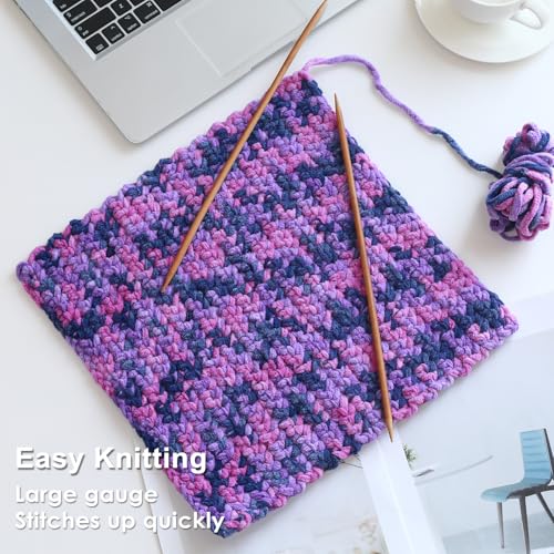 #6 Super Bulky Blanket Yarn for Crocheting - 4 Skeins(Each 10.5oz/300g, 220yds/201m), Chunky Chenille Thick Plush Big Soft Yarn for Crocheting Knitting Blankets, Multi Purple - color: Tie Dye Multi Purple