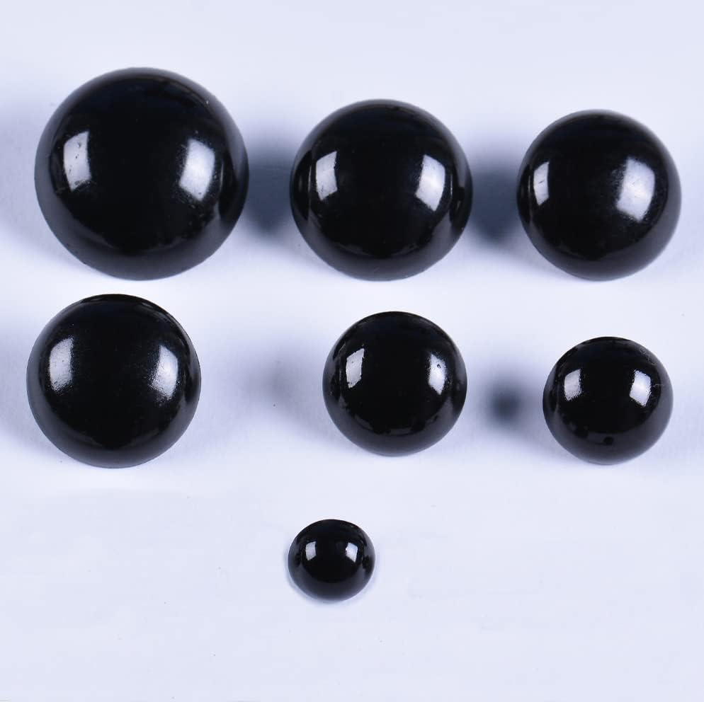 100 Pcs Assorted Sizes Sewing Black Eyes Sew On Plastic Safety Eye Half Ball Round Domed Buttons in Box for Crafts DIY
